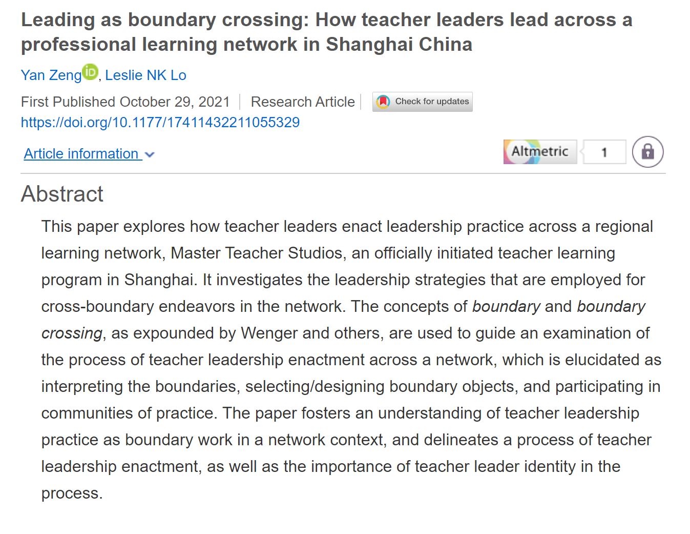 Leading as boundary crossing