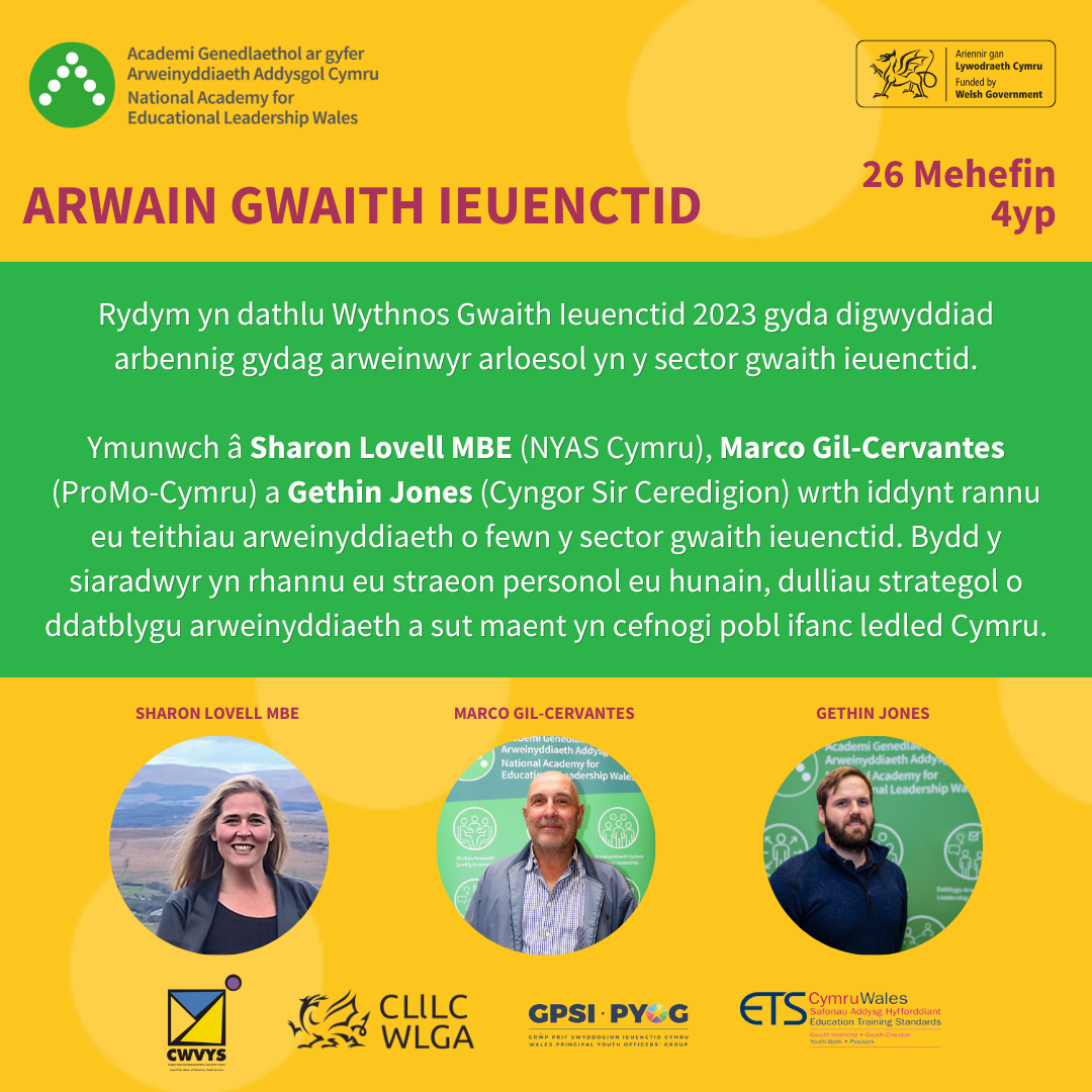 Arwain Gwaith Ieuenctid Poster